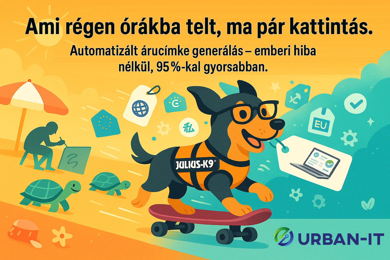 Julius-K9 árukártya kezelő rendszer - automatikus címkegenerálás világmárkák számára